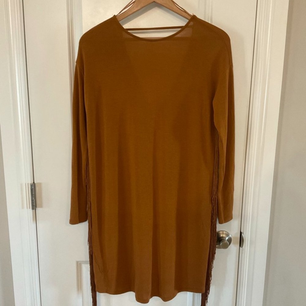 NWOT Brown Fringe Tunic